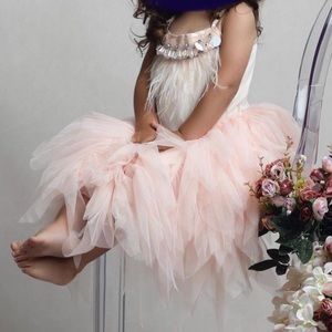 Girls 2t pink dress, beautiful for pictures of flower girl.